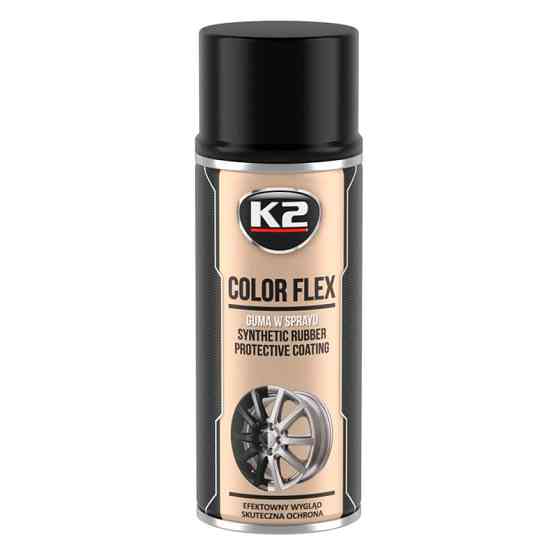 Краска жидкая резина K2 Color Flex черная глянцевая аэрозоль 400мл Львов