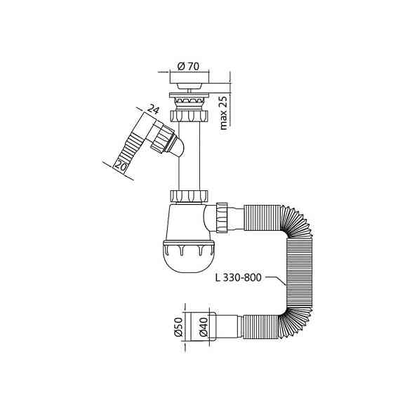 Сифон для кухні Mixxus SK-01-B 1 1/2