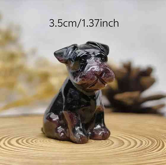 Каменная фигурка собаки из натурального граната Киев