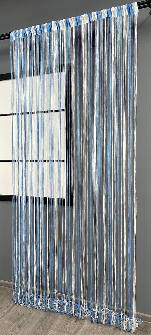 Шторы-нити с люрексом Голубой с белым 300х300см 1 шт (61-071) Киев - изображение 4