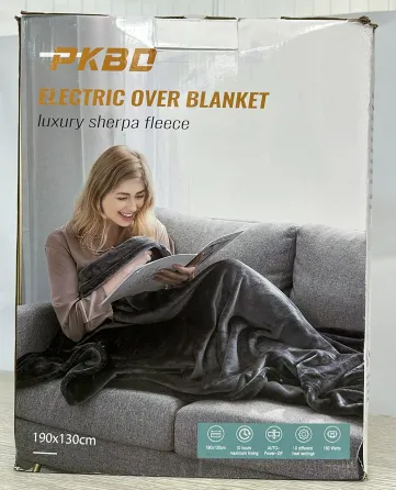 Ковдра з підігрівом електро плед преміум-класу PKBD Luxury Sherpa Fleece (190х130 см) Луцьк