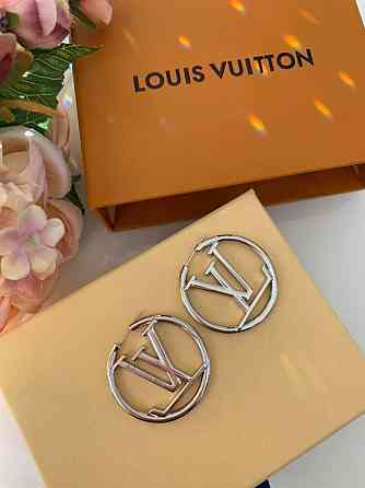 Брендові сережки Луї Віттон/Louis Vuitton, посріблення Одеса