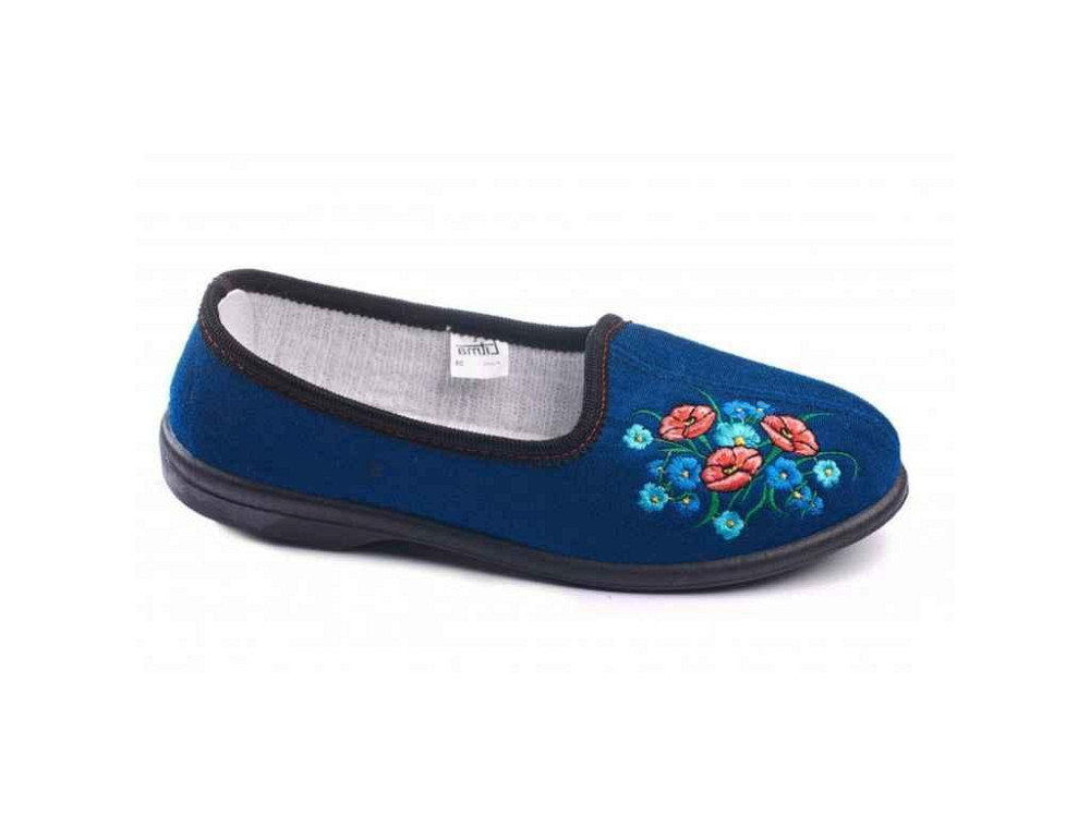 Капці жіночі сині домашні Маки трикотаж р.39 ТМ LITMA Київ - фото 1