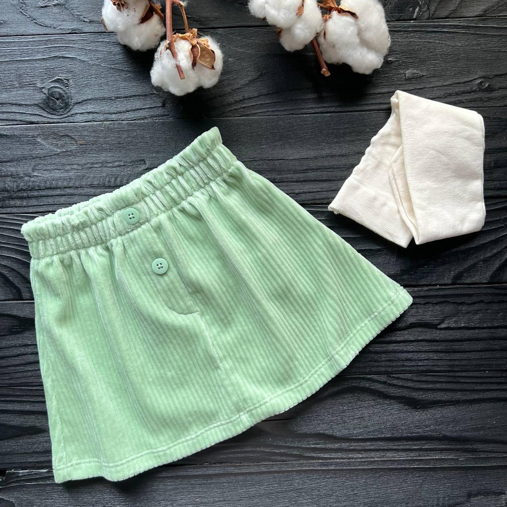 Дитяча спідниця з вельвету для дівчинки LC Waikiki Салатова 12-18міс (80-86см) Київ - фото 1