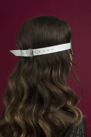 Маска на очі Feral Feelings - Blindfold Mask, натуральна шкіра, біла Львів