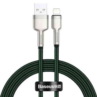 Дата кабель USB 2.0 AM to Lightning 2.0m 2.4A metal green Baseus (CALJK-B06) Вінниця