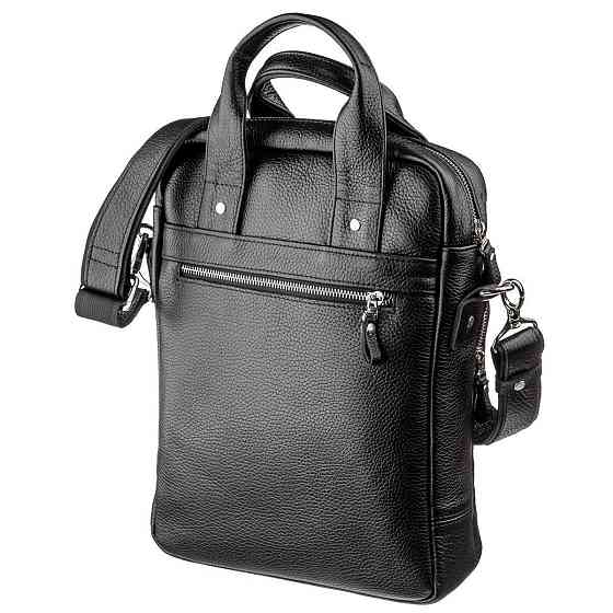 Чоловіча сумка вертикального формату SHVIGEL 11167 під А4 Чорна флотар Київ