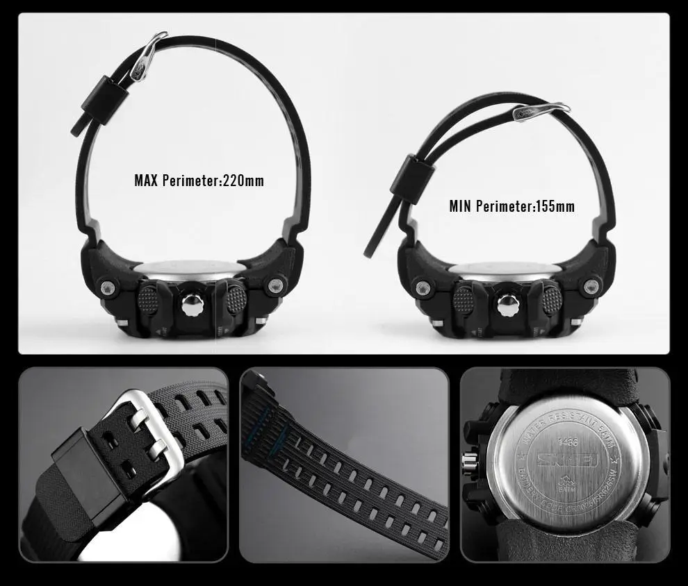 Мужские спортивные часы Skmei 1436 (Черные) Винница - изображение 6