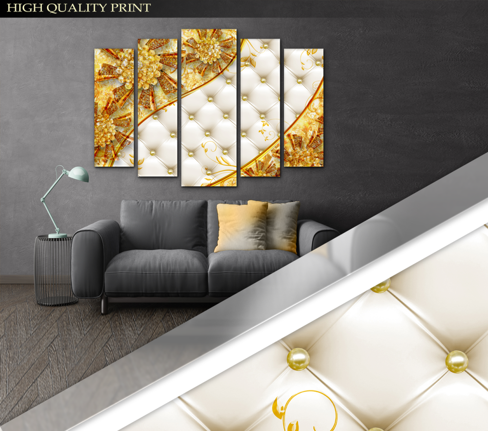 Модульна картина у вітальню / спальню Абстракція квіти Art-435_5 ( 80х118см ) Київ - фото 3