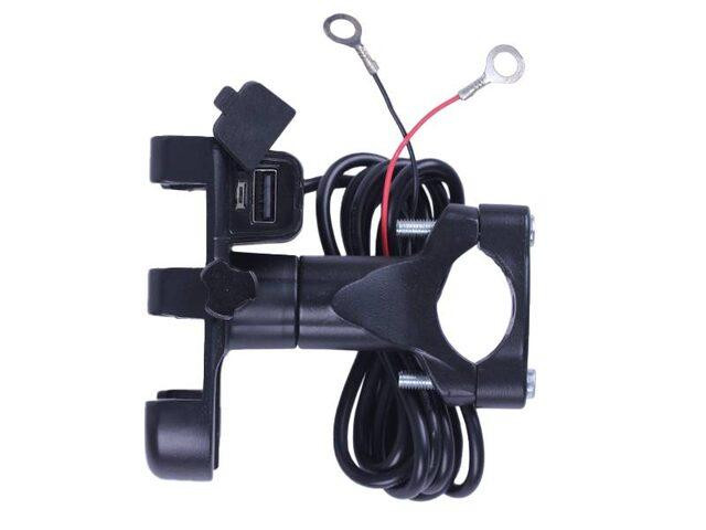 Держатель телефона HFCM-29 (крепление на руль), алюминий, черный, с зарядкой Мукачево - изображение 3