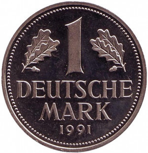 Монета 1 марка. 1991 рік (J), ФРН..(Р) Полтава - фото 1