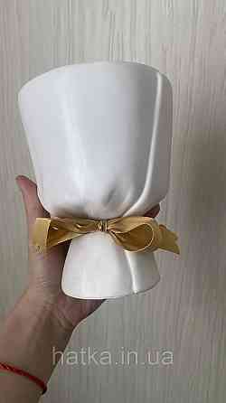 Керамічне кашпо ваза "Пастель" 15-12 см біле 8921-001 Київ