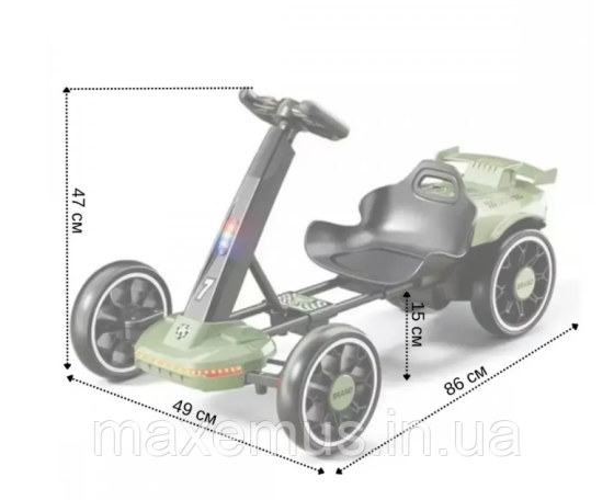 Детский электрокарт Spoko SPV19 12V 4.5Ah зеленый с пультом управления / карт на аккумуляторе для детей Мостиска