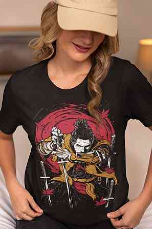 Футболка аниме Секиро Волф Аниме Винтаге оверсайз (S/M/L) Черний AnimeJ0472 Днепр