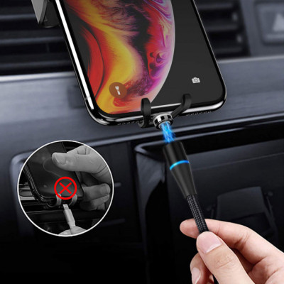 Дата кабель USB 2.0 AM to Lightning + Micro 5P + USB-C 1.0m Magnetic ColorWay (CW-CBUU038-BK) Винница - изображение 7