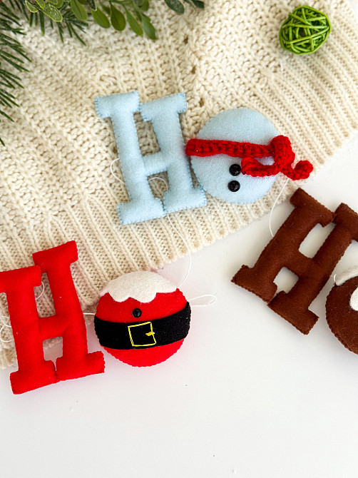 Новогодняя герлянда из фетра ручной работы - НО-НО-НО Киев - изображение 6