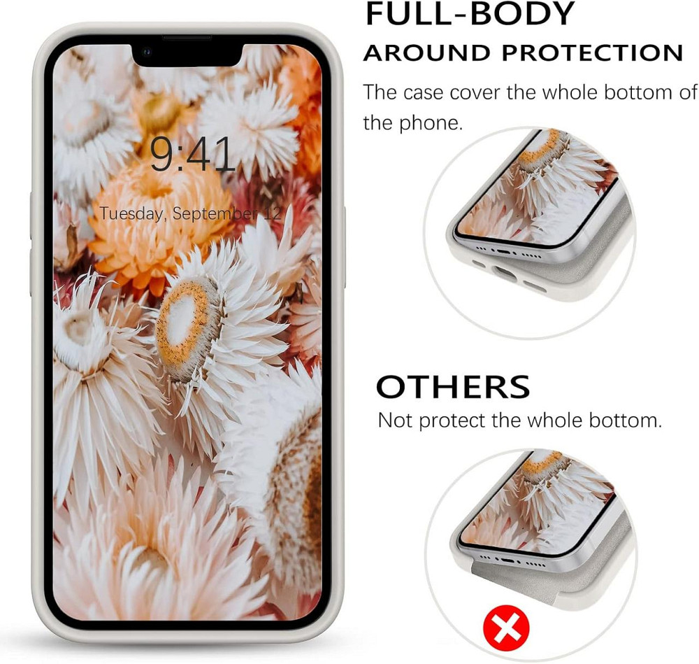 Чехол DOMAVER жидкий силикон для iPhone 13 6.1 ультратонкий матовый бежевый защитный Киев - изображение 9