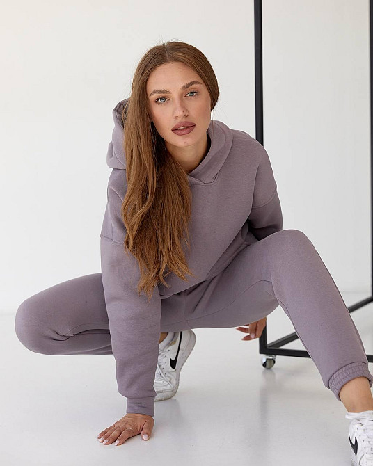 Жіночий спортивний теплий костюм оверсайз Мокко XS Харків - фото 5