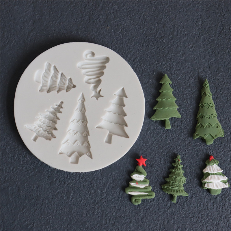 Молд новогодний Елочки 10 см серый Киев - изображение 7