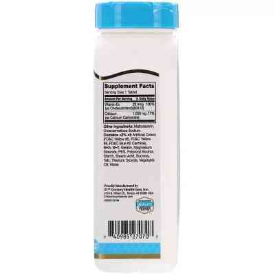 Вітамін 21st Century Кальцій + D3, 1000 мг, 90 пігулок (CEN-27070) Вінниця