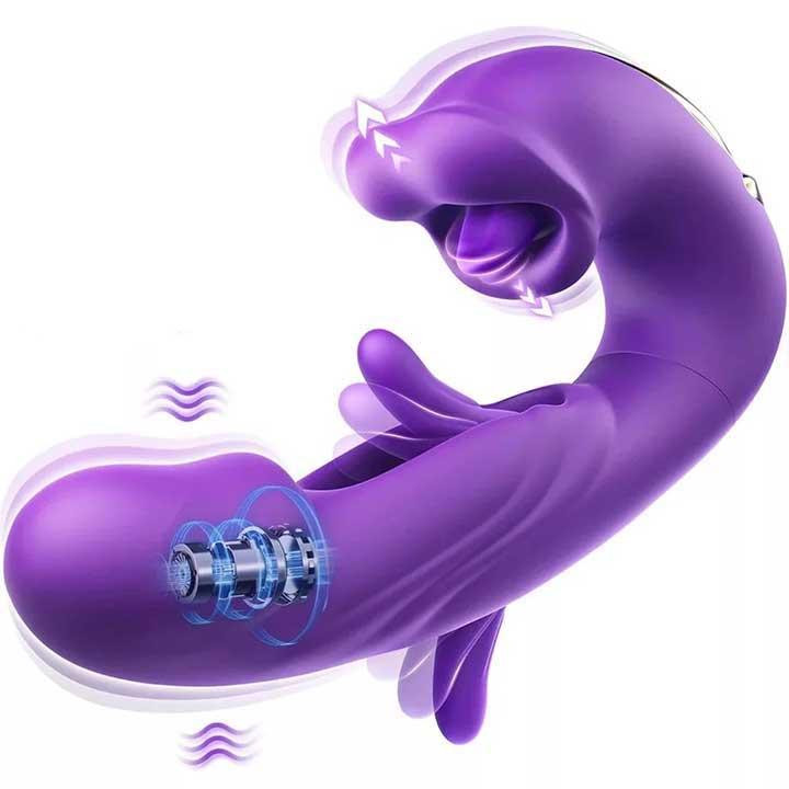 Вібратор 3в1 Pretty Love Night Lover 19 режимів фіолетовий Вінниця - фото 1