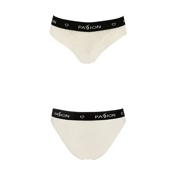 Трусики з широкою гумкою і мереживом Passion PS001 PANTIES M, ecru Львів