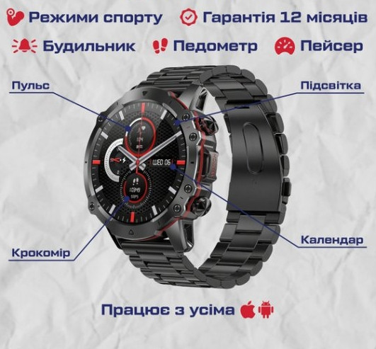 Умные смарт наручные часы Smart Forest Pro (Black) Винница - изображение 11