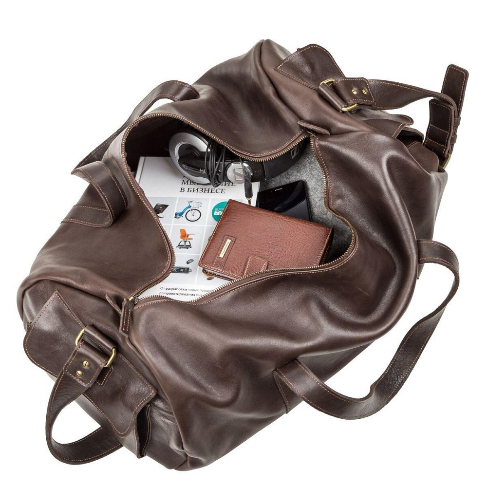 Сумка дорожня Коричнева (GRANDE PELLE) Київ - фото 13
