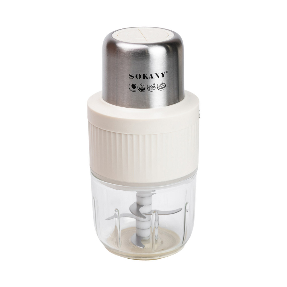 Sokany Чопер подрібнювач Sokany SKYM7032W 2в1 з чашами 0.5 і 1.5 л 800 Вт Білий Коломия - фото 3