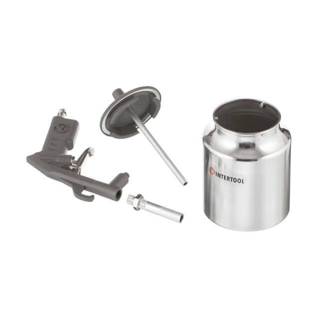 Пістолет піскострумінний, пневматичний, форсунка: 6 мм, нижня подача піску, металевий бачок 1000 мл, 8 атм INTERTOOL PT-0705 Київ - фото 13