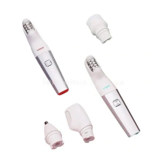 Епілятор акумуляторний 5в1 VGR V-752 IPX5 (тример, тример для носа, пемза, щітка) Червоний. Вінниця