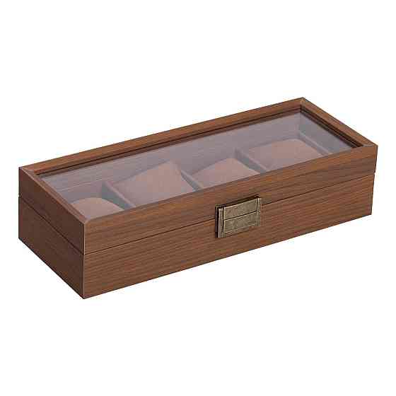 Скринька для годинників 31×12×7.5 см дерев'яна 4 відсіки коричнева HP-5-13 Коломия