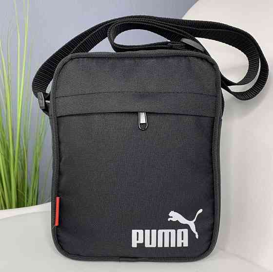 Сумка мужская через плечо Puma, барсетка вместительная на 3 отделения, чернаяMasterSem Киев
