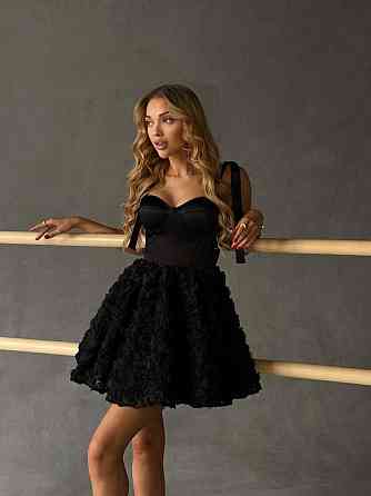 Жіноче стильне вечірнє мініплаття з тканини атлас Чорний, 44 Одеса