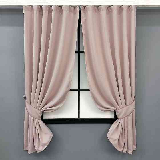 Комплект коротких штор VR-Textil Блэкаут двусторонний Eclipsе № 1793ш Пудровый 130х170 см 2 шт (35-0398) Киев