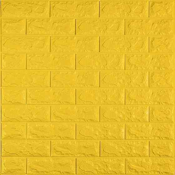 Самоклеюча 3D панель цегла жовта Київ