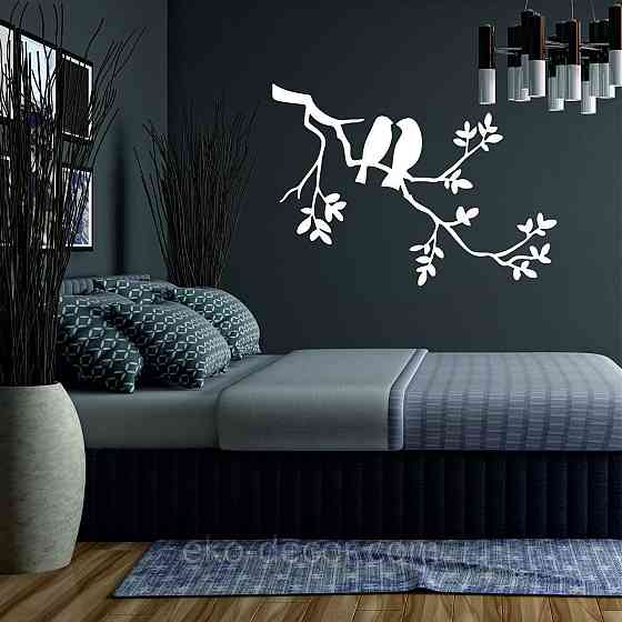 Декоративное настенное Панно «Две птички», Декор на стену 70*49 см, Белый Киев