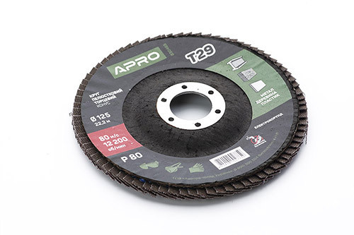 Круг пелюстково-торцевий Р80 конус 125 мм (Т29) (КЛТ) APRO Рівне - фото 1