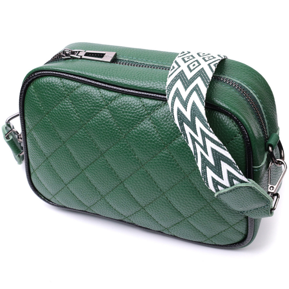 Сумка через плечо на одно отделение из натуральной кожи Vintage 22384 Зеленая Киев - изображение 1