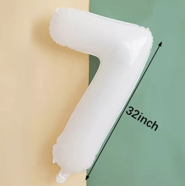 Шарик цифра 7 праздничная 32 дюйма белый Киев - изображение 2