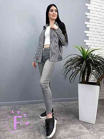 Сорочка з довгими рукавами у смужку "Sail" оптом | Батал | Розпродаж моделі Темно-синій, 50-52, широка смужка Київ