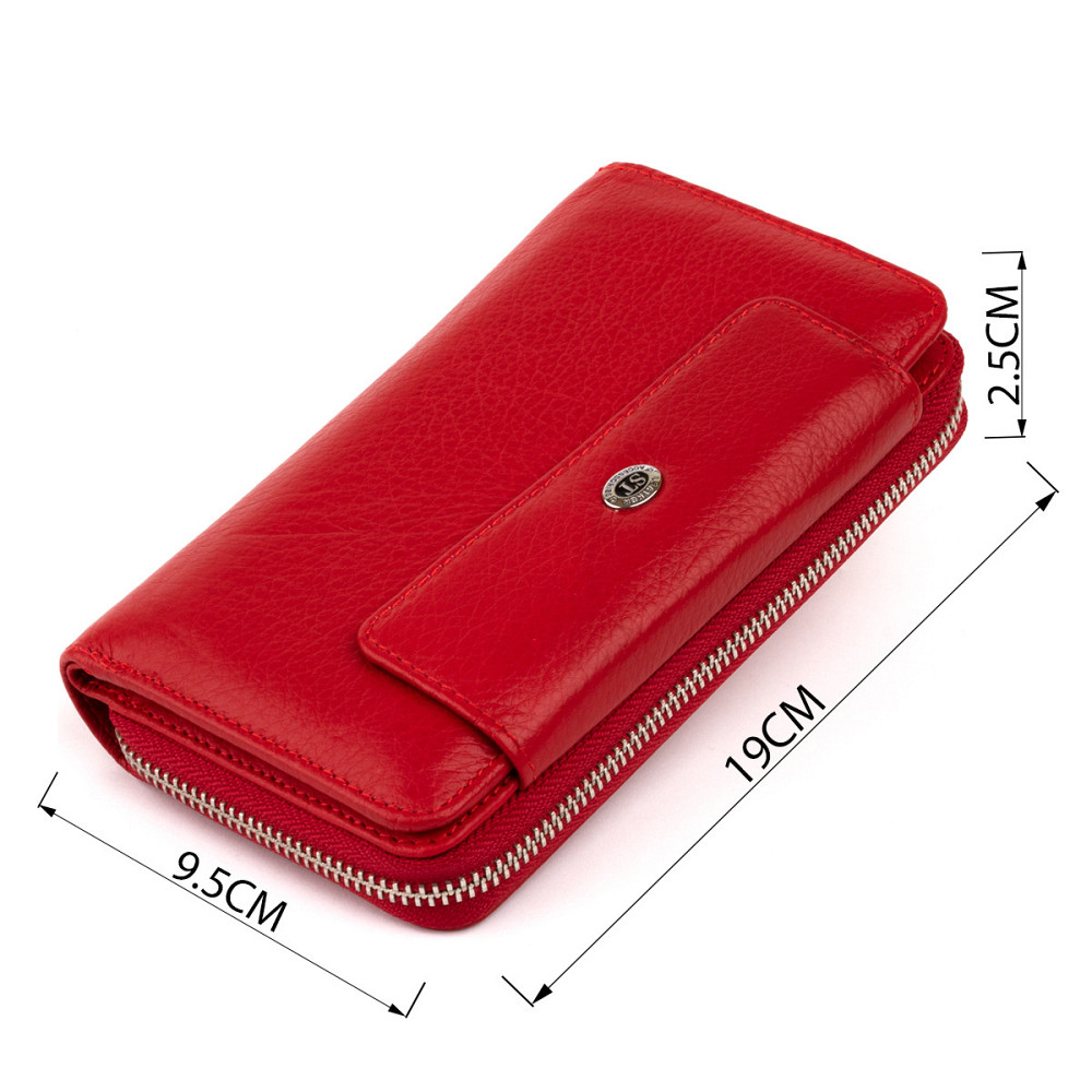 Кошелек из кожи на защелке Красный (ST Leather) Киев - изображение 7