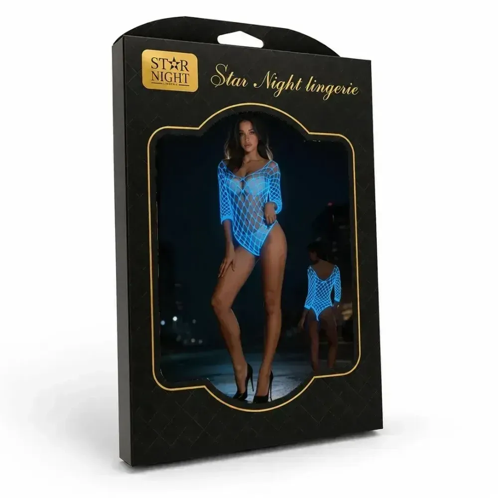 Боди сетка Star Night в крупную сетку, светится в темноте, черное, OS (S–L) Sex Aura Киев - изображение 5