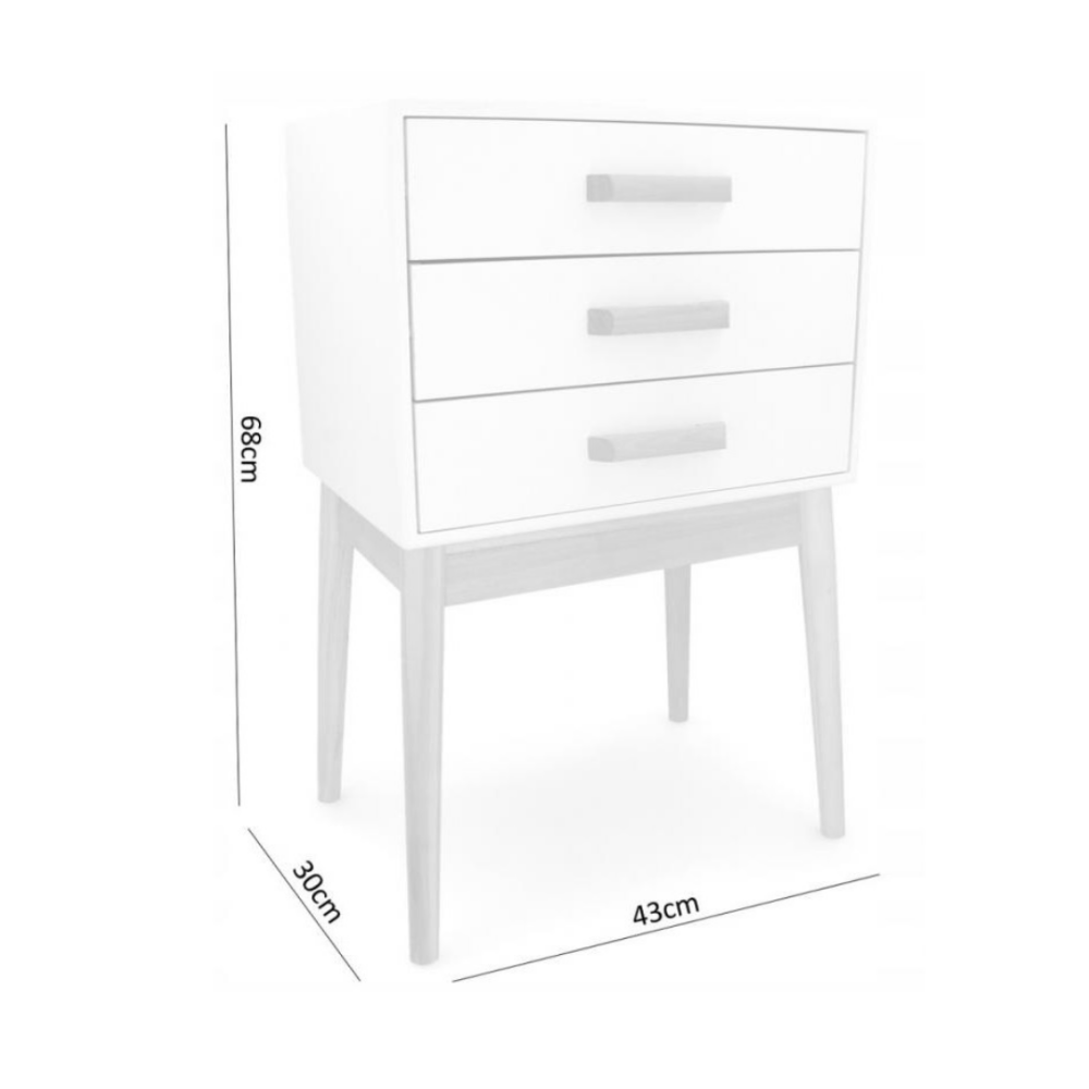 Тумба приліжкова Chomik AVESTA на три ящики у скандинавському стилі Київ - фото 4