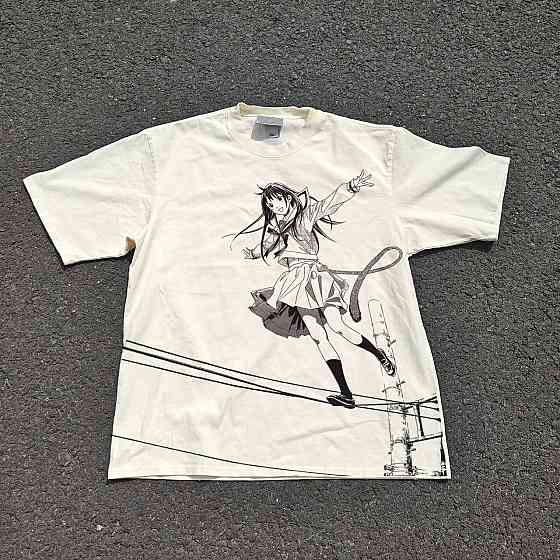 Футболка для хлопчика з принтом аніме Аніме Норагамі Хійорі Ікі оверсайз (зріст від 165 до 180) Чорний Дніпро