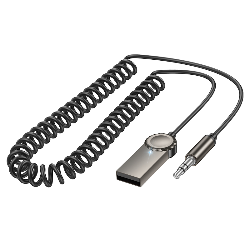 Bluetooth-ресивер BOROFONE BC56 Peaceful car AUX BT receiver with cable Metal Gray Київ - фото 3