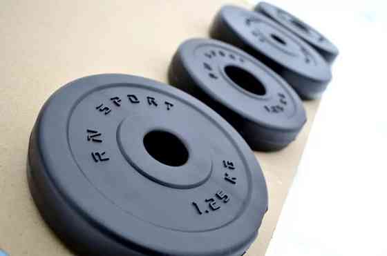 Штанга набірна W-подібна на 20 кг Гантелі, гирі, штанги і диски з пластиковим покриттям Київ