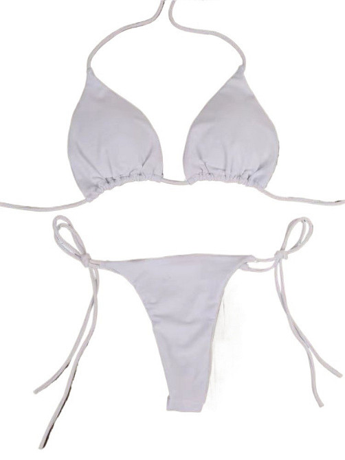 Купальник бікіні жіночий з тонкими бретелями білий 46 Київ - фото 2