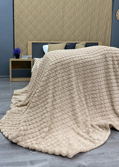 Плед-покривало Кубик 200х220 см (+-10см) Бежевий (87-232) Київ - фото 8