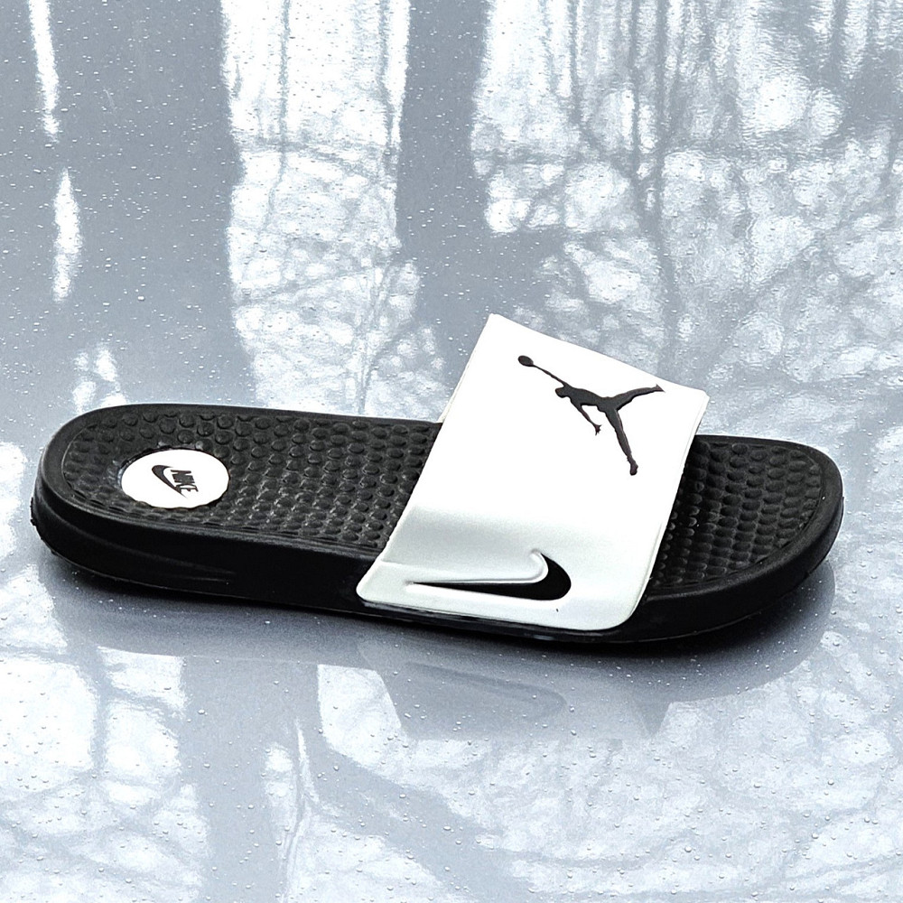 Чорні чоловічі Шльопанці Nike Jordan Сланці Білі капці Найк (розміри: 40,44) Дніпро - фото 5